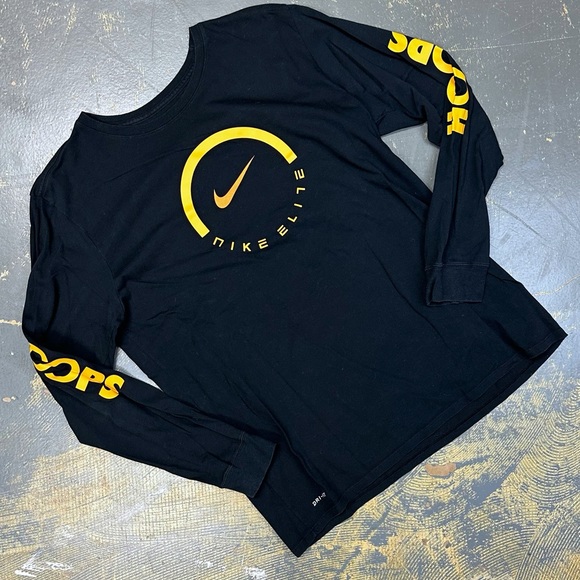 Nike Other - Nike Elite Hoops Basketball Long Sleeve Shirt 569921-00A XL Black Yellow